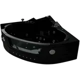 Jet-Line Eckwhirlpool Villa Carlotta 150cm in Schwarz mit Heizung und Unterwasserbeleuchtung