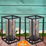 bmf-versand Solarleuchte Garten 2er Set Laterne 25cm Solarlampe Außen Außenleuchte Solar