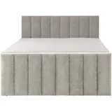 ks home concept Boxspringbetten mit Bettkasten VELTRA 120x200 Taschenfederkern Matratze, Hellgrau - Hellgrau