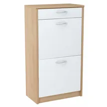 matkam Schuhschrank 50 x 92 x 28 cm mit 1 Schublade Sonoma Eiche / weiß