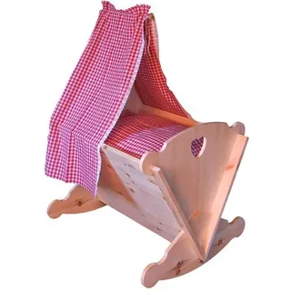 Gaderform Zirbenbett Babywiege I - 68x115x96cm	Herz, rot kariert