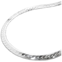 unbespielt Silberkette Halskette 3 mm Panzerkette flach glänzend 925 Silber 50 cm, Silberschmuck für Damen und Herren silberfarben