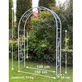 DanDiBo Ambiente Rosenbogen 150 x 222 x 34 cm Silber