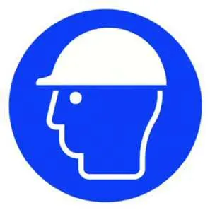 Gebotszeichen Kopfschutz, blau, 1 Aufkleber