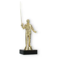 Pokal Kunststofffigur Baitcaster gold auf schwarzem Marmorsockel 25,0cm