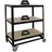 Proregal Kommissionierwagen Metall 100x90x50 cm schwarz fahrbar