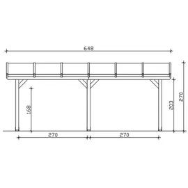 SKANHOLZ Terrassenüberdachung Bormio 648 x 350 cm beige