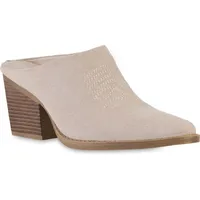 VAN HILL Damen Cowboy Boots in Beige,