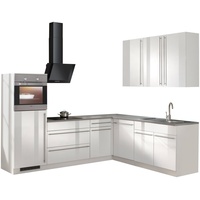 wiho Küchen Winkelküche »Chicago«, mit E-Geräten, 260 x 220 cm weiß
