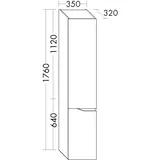 Burgbad Hochschr.Sinea 3.0L.HGL 1760x350x340 Lichtgrau Hochglanz, HSZW035LF7350 HSZW035LF7350