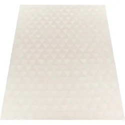 Paco Home Teppich »Haarlem 942«, rechteckig, 10 mm Höhe, Kurzflor, Uni Farben, Hoch-Tief Effekt, geometrisch, weich & kuschelig Paco Home Creme B: 80 cm   1 St.