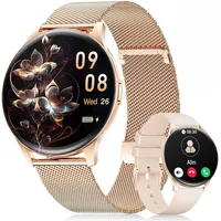 BENYAR SMART Smartwatch für Damen, 1,43 Zoll (3,6 cm) AMOLED Display/Anruf Bluetooth/100+ Sportmodi, Smartwatch, Schlaf/SpO2/Kalorien/Herzfrequenz, Monitor für Android iOS, Roségold