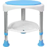 VA-Cerulean Duschhocker, Duschstuhl für Senioren höhenverstellbar 45-57 cm, Toilettensitzerhöhung Anti-Rutsch-Füße Badewannensitz 360° drehbar, Typ 7