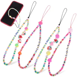 Gatuida 4stücke Handy Kette Mit Bunten Perlen Mobiltelefon Lanyard Für Handgelenk Schlüsselanhänger Und Taschenanhänger Geeignet Für Smartphones Vermeidung Von Verlust