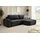 beautysofa Ecksofa TORRE - Recht seite Eckcouch L-Form mit Schlaffunktion & Bettkasten - Schwarz (Velo637) - Schwarz