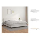 vidaXL Boxspringbett mit Matratze Weiß 180x200 cm Kunstleder 3141018