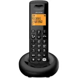 Alcatel E260 S. Voice – Schnurloses DECT-Telefon mit Anrufbeantworter – Großes Hintergrundbeleuchtetes Display – Freisprechfunktion – Funktion zur Sperrung unerwünschter Anrufe – Schwarz
