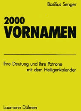 2000 Vornamen - Basilius Senger  Kartoniert (TB)