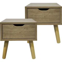 Hti-Living HTI-Living, Nachttisch, Nachttisch 1 Schublade 2er-Set Thekla Artisaneiche