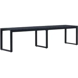 vidaXL Gartenbank 180 cm PS-Platte Schwarz