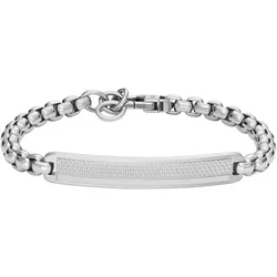 Armband FOSSIL "Schmuck Geschenk Edelstahl Knox ID Armkette, JF04767040", silber (edelstahlfarben), Armbänder, Edelstahl