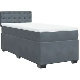vidaXL Boxspringbett 90 x 200 cm Dunkelgrau
