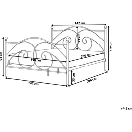 Beliani Metallbett Schwarz