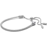 PANDORA Moments Schiebeverschluss-Nietenarmband mit Schieberegler aus Sterling Silber, Kompatibel Moments, Größe: 28cm, 593090C00-2