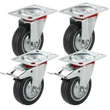 Baumarktic Schwerlastrolle 4x Schwerlastrollen bis 400 kg Transportrollen Rollen Möbelrollen, (4er Set)