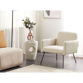 Beliani Sessel NARKEN Cord 72 x 77 x 76 cm Beige/Schwarz