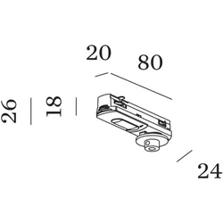 1-PHASE TRACK ADAPTER MAX.3KG - Schwarz