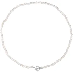 Hey Happiness Perlen Choker mit Herz Knebelverschluss aus 925 Silber Damen 