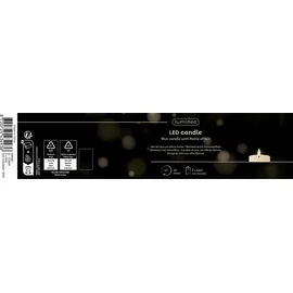Lumineo LED Wachskerze 19 cm Ø 7 cm weiß