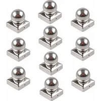 Baumarktplus 10x Pfostenkappe Edelstahl 91 mm Kugel Abdeckkappe für Pfosten 9 x 9 cm