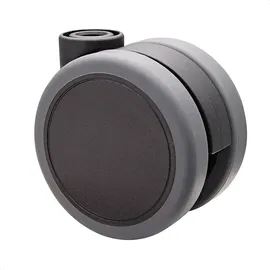 Wagner Design Möbelrolle/Lenkrolle/Doppelrolle SOFT Durchmesser 65 mm, schwarz/grau, Tragkraft 50 kg 01076501