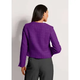 Madeleine Eleganter Tweed-Kurzblazer mit Metallknöpfen in lavendellila | Gr.: 40