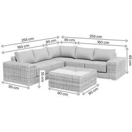 beautysofa SOLARIS Loungeset Hellgrau