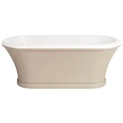 Casa Padrino Jugendstil Badewanne Beige / Weiß 170 cm - Freistehende Retro Stil Badewanne