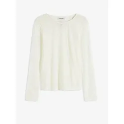 bonprix Langarmshirt mit leichter Transparenz, weiß, 40/42 (M)