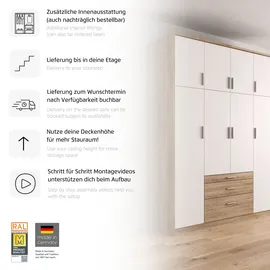 Rauch Drehtürenschrank HILDESHEIM 275 x 231 x 58 cm Weiß