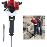 Gojoy - Abbruchhammer 2.5PS 55J Profi Benzin Abbruch Hammer 2 Takt Stemmhammer Meißelhammer mit Bohrer Set, Aufprallfrequenz 1500Bpm