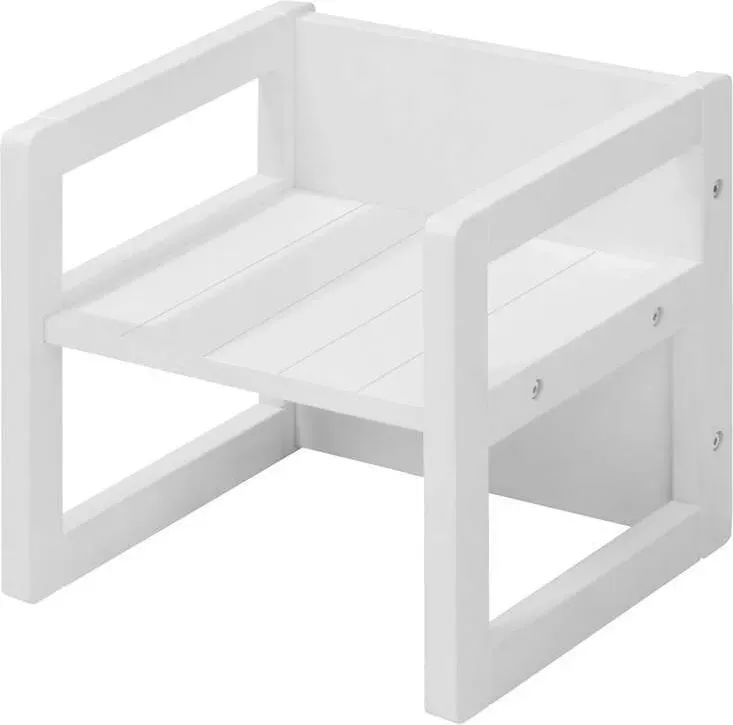 roba Kindertischhocker, drehbarer Hocker im Landhausstil, Weiß, 30,0 x 30,0 x 30,0 cm
