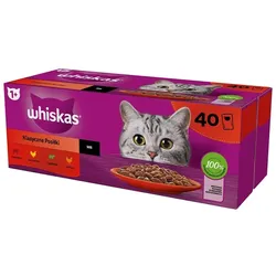 WHISKAS Classic Meals Nassvollnahrung für ausgewachsene Katzen in Sauce 40x85 g
