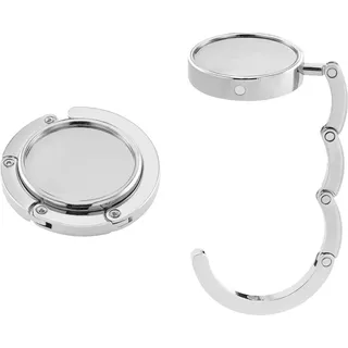 kwmobile Taschenhalter für Tisch - 2X Faltbare Antirutsch Handtaschenhalter Tisch Haken - Taschen Aufhänger - Geschenkidee Gadgets für Frauen - Taschenhaken Set in Silber