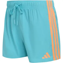 adidas Herren Badeshorts 3-Streifen hellblau/orange - L in Blau LUCCYA/LUOR