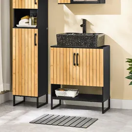 SoBuy Waschbeckenunterschrank 60 x 70 cm Schwarz