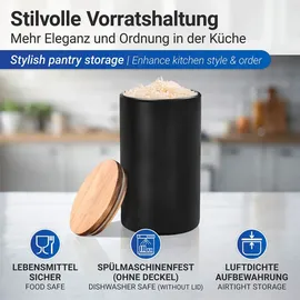 Wenko Mio runde Frischhaltedose schwarz 19 x 11 cm 1,4 l