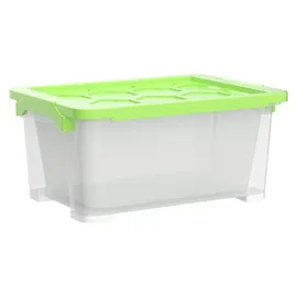 Rotho Aufbewahrungsbox Evo Safe Keeping 39,3 x 28,3 x 23 cm 3-tlg. transparent/grün