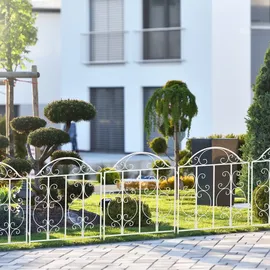 Relaxdays Gartenzaun weiß