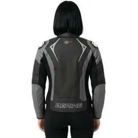 BERING Snap Lederjacke Schwarz/Grau/Rot 40
